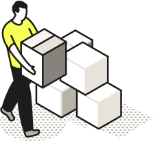 Icon representing picking and packing