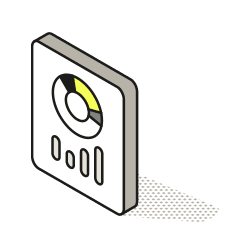 Icon representing a stock level dashboard