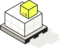 Icon representing a pallet of storage boxes