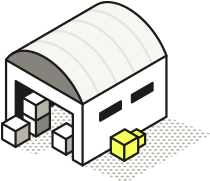 Icon representing a warehouse