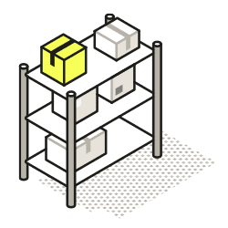 Icon representing warehouse stock